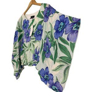 Small Karen Kane Womens Floral Iris Print Blouse Kimono Sleeves NWT $138 Vacay